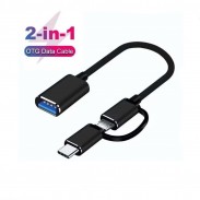 2 in1 OTG USB Cable Adapter Micro USB Type C To USB Converter